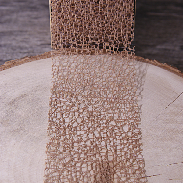 Лента-сеточка 6 см, цвет светло-коричневый