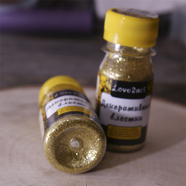 Блёстки (сухой глиттер) Love2art , цвет светлый золотой