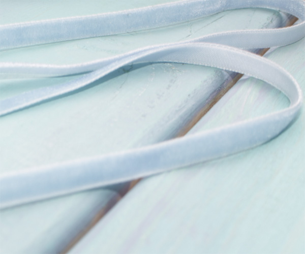 Лента бархатная 6 мм. Цвет голубой.