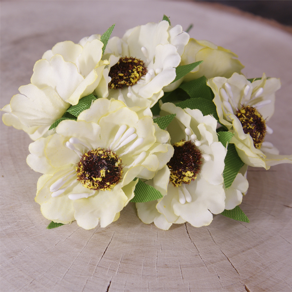 Букет тканевых бегоний, цвет бледно-жёлтый