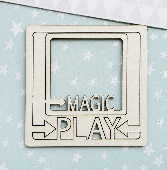 Чипборд WoodCraft "Два полароида Play"