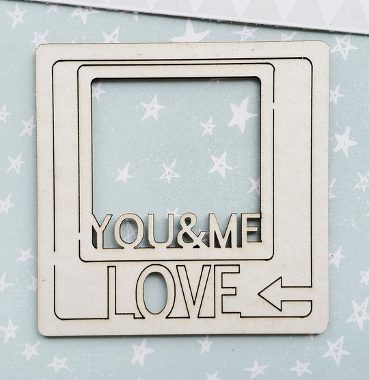 Чипборд WoodCraft "Два полароида Love"