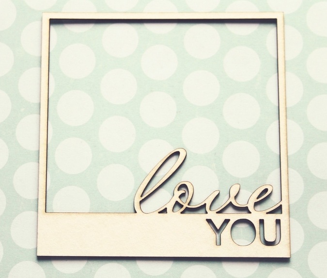 Чипборд WoodCraft "Полароид Love you"