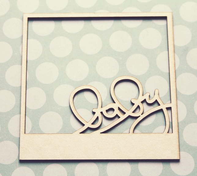 Чипборд WoodCraft "Полароид baby"