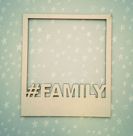 Чипборд WoodCraft "Полароид #Family"