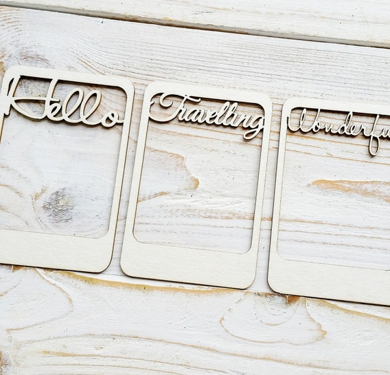 Чипборд WoodCraft "Набор из трёх полароидов"