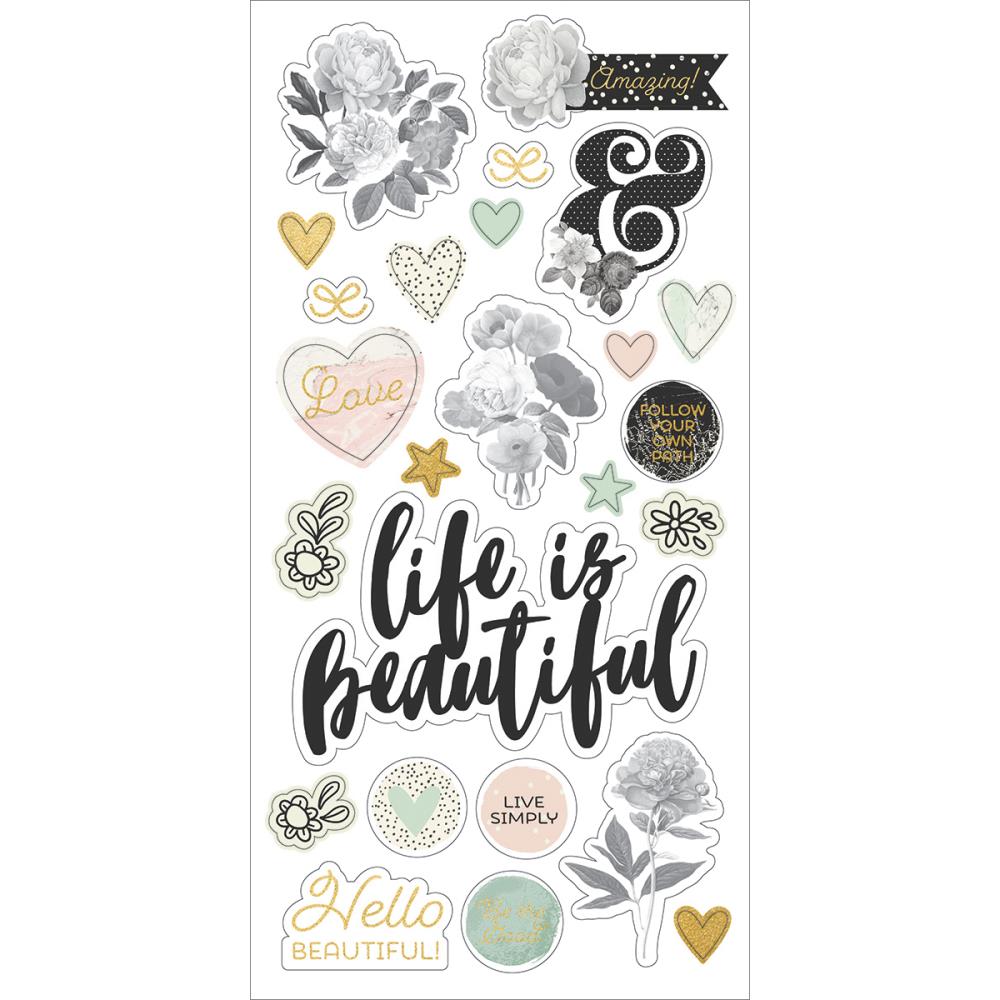 Вырубка из чипборда Simple Stories "Beautiful"