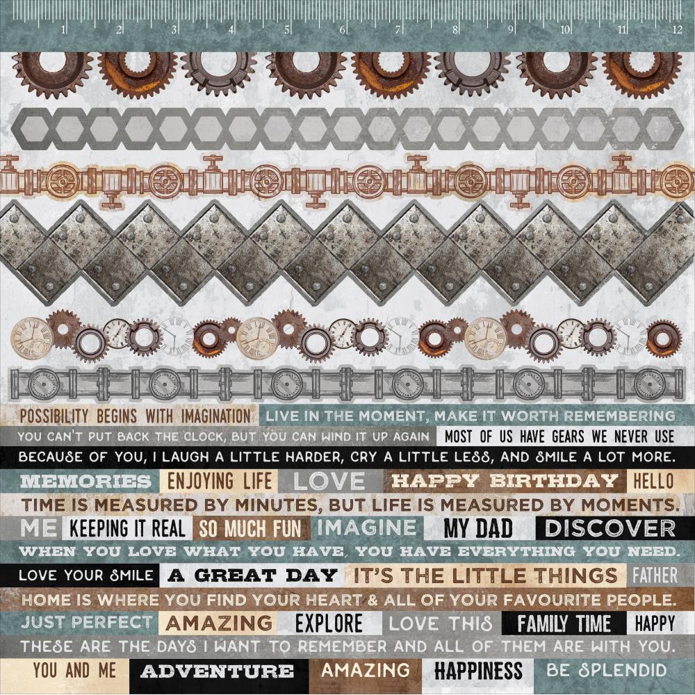 Картонные наклейки Kaisercraft "Factory 42l", 30 х30 см