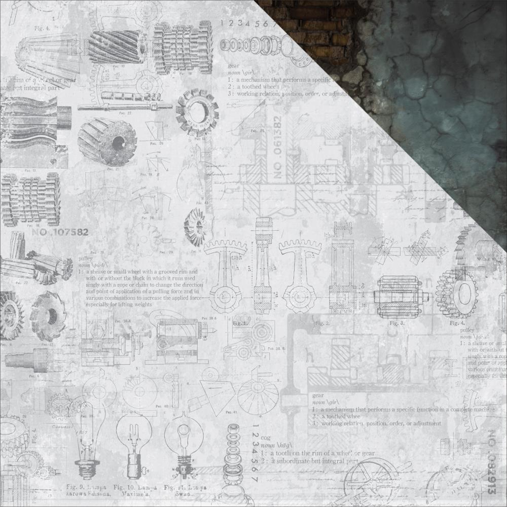 Двусторонняя бумага Kaisercraft "Factory 42" Plans (Kaiser516)