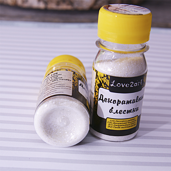 Блёстки (сухой глиттер) Love2art , цвет белый голографический