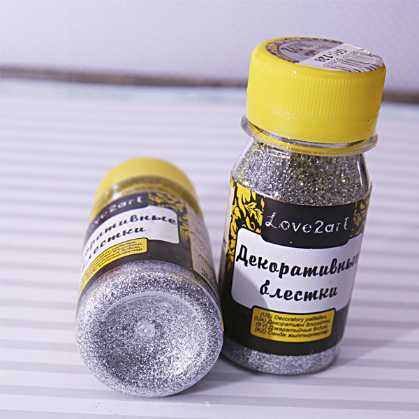 Блёстки (сухой глиттер) Love2art , цвет серебряный