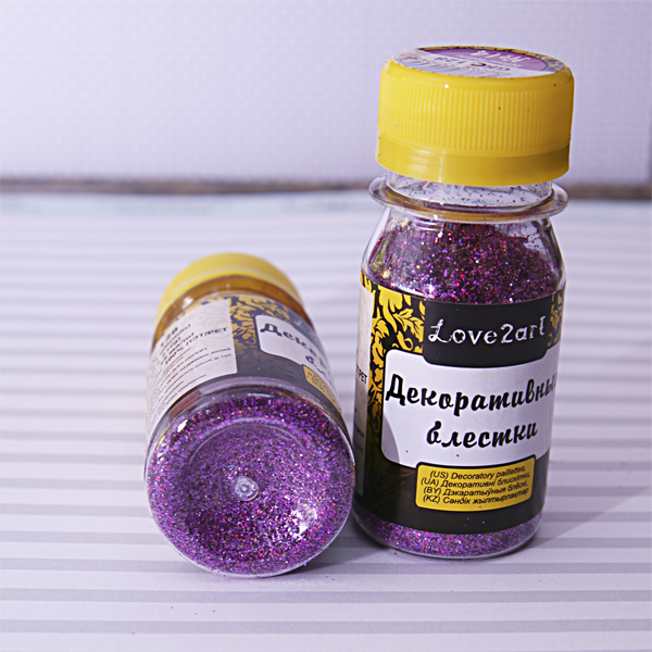 Блёстки (сухой глиттер) Love2art , цвет сиреневый голографический