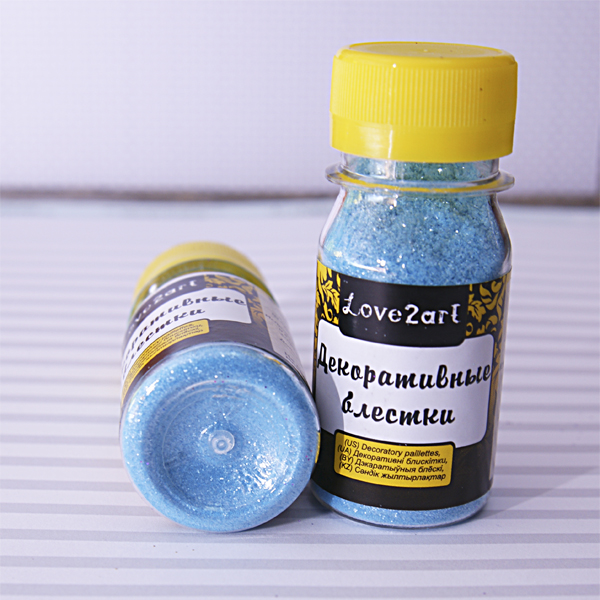 Блёстки (сухой глиттер) Love2art , цвет голубой