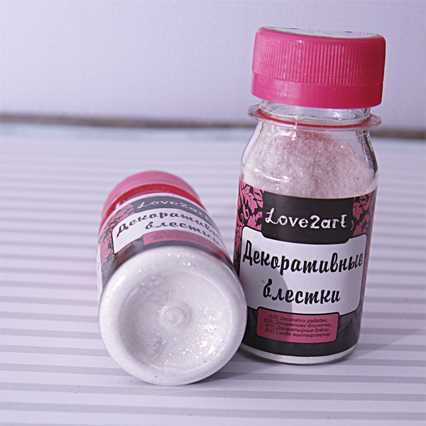 Блёстки (сухой глиттер) мелкие Love2art , цвет белый перламутр