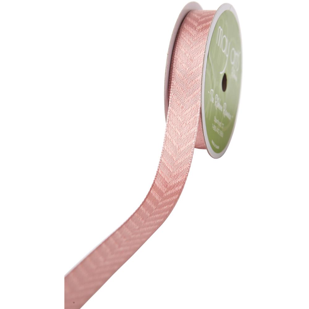 Лента May Arts "Жаккардовый шеврон", цвет розово-персиковый