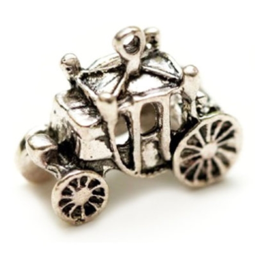 Подвеска металлическая "Карета". Цвет серебряный (394-1)