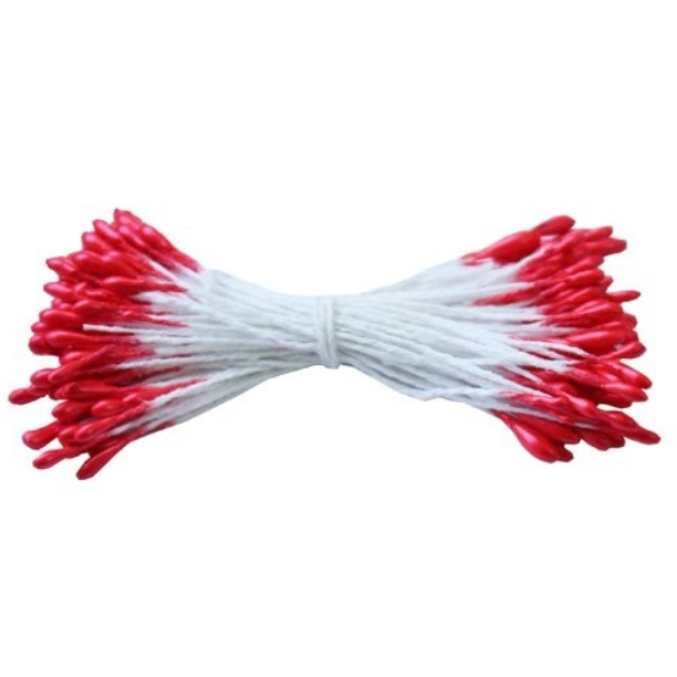 Тычинки красные 1мм, 100 штук