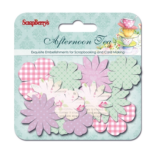 Набор бумажных цветов Scrapberrys "Полуденный чай" (4 размера)