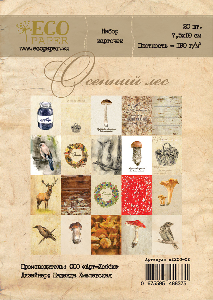 Набор карточек ECO Paper "Осенний лес"