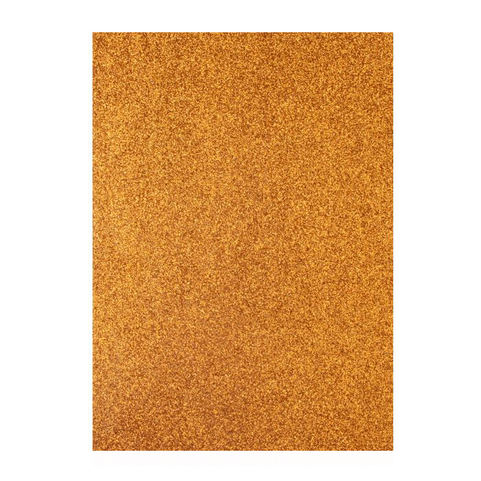 Фоамиран 20 х 30 см, цвет охра с блёстками