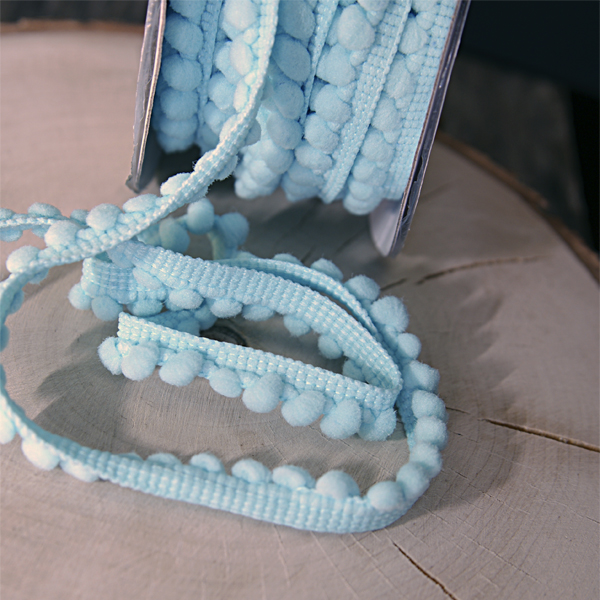 Тесьма с помпонами Blitz, цвет бирюзово-голубой