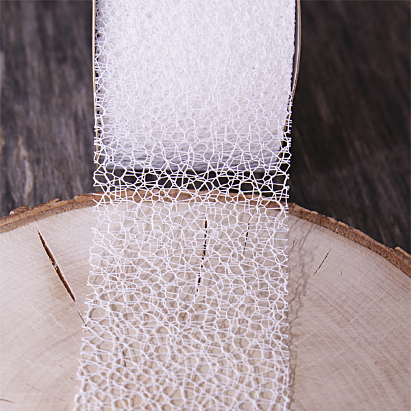 Лента-сеточка 6 см, цвет белый