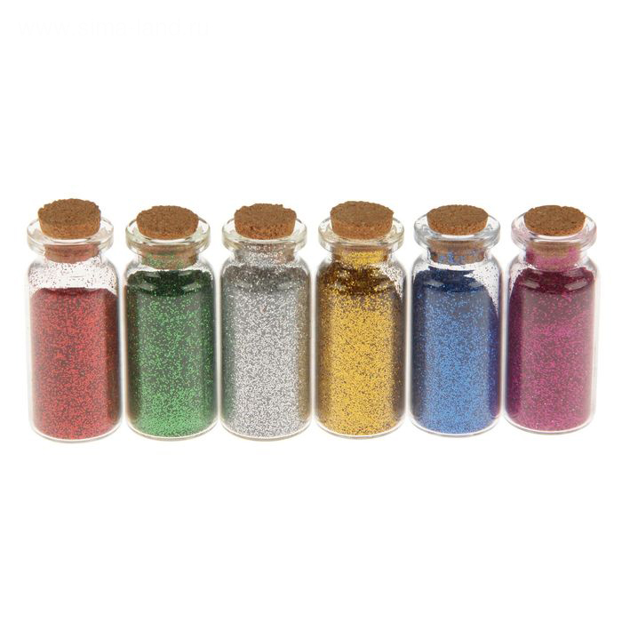 Набор блёсток в баночках с пробками "Хлопья-блеск"