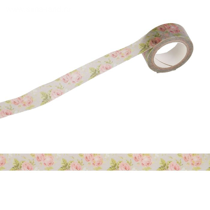 Бумажный скотч "Розовые пионы"