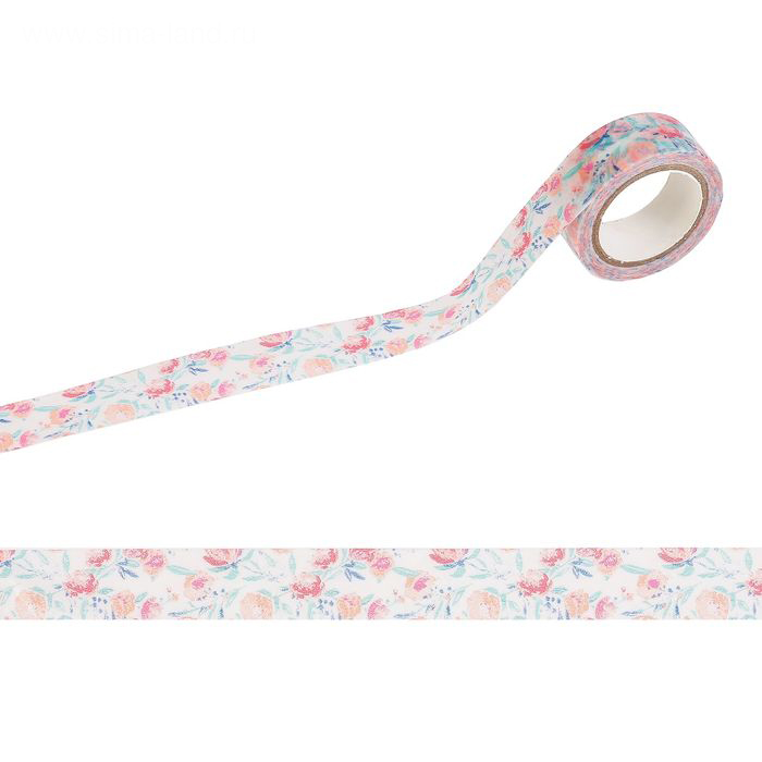 Бумажный скотч "Цветы. Акварель"