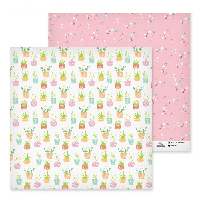 Бумага для скрапбукинга АртУзор "Горшечные цветы" (ART444)