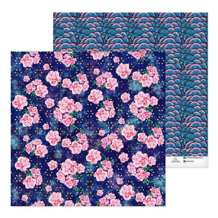 Бумага для скрапбукинга АртУзор "Розовая гортензия" (ART471)