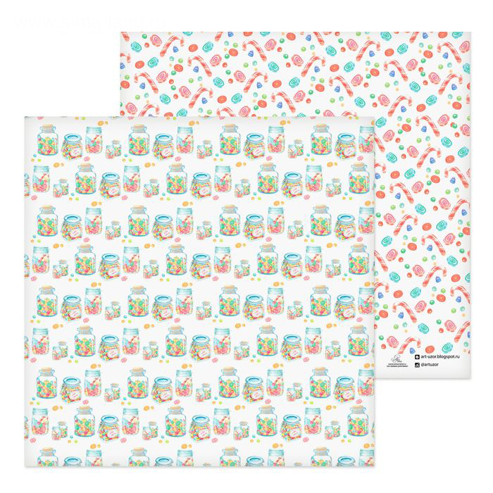 Бумага для скрапбукинга АртУзор "Сладкие баночки" (ART474)