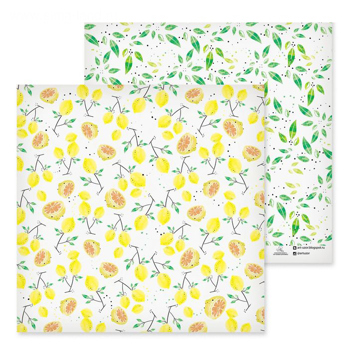 Бумага для скрапбукинга АртУзор "Цитрусовый сад" (ART492)