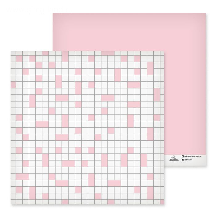 Бумага для скрапбукинга АртУзор "Розовая клеточка" (ART494)