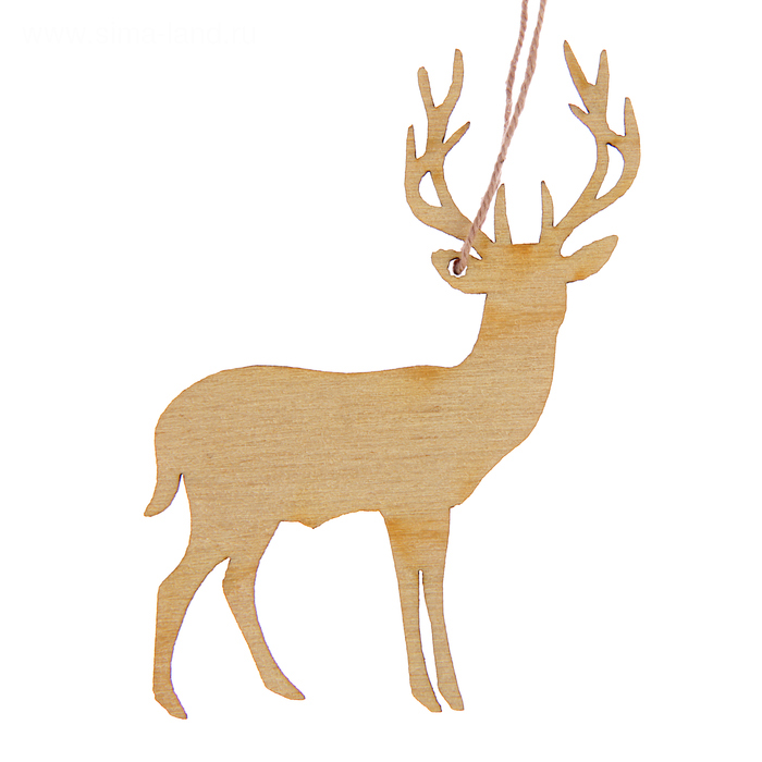Деревянный декор с подвесом "Олень", + нитка