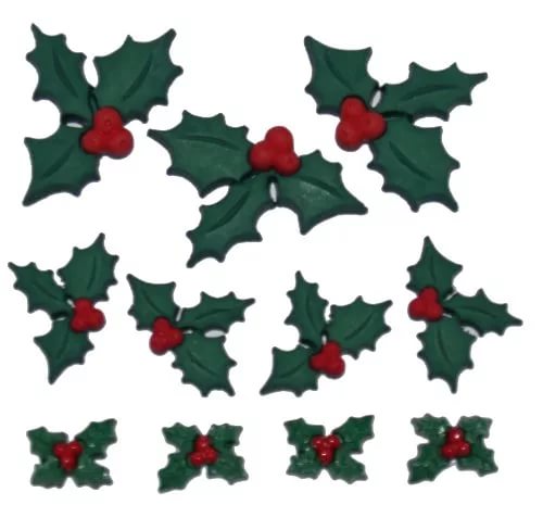 Набор пуговиц Dress It Up "Holly Jolly Christmas", пуансетии