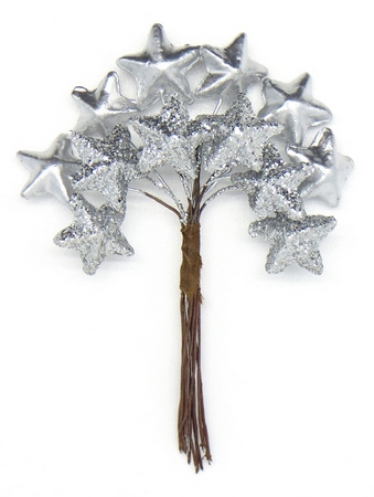 Декоративный букетик "Звёзды (серебряные)"