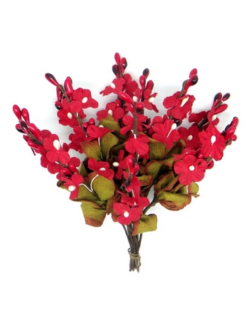 Декоративный букетик "Веточки с красными цветочками"