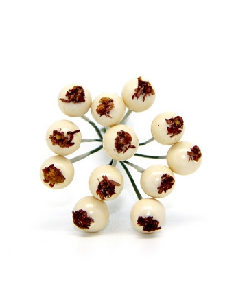 Декоративный букетик "Ягодки круглые", кремовый