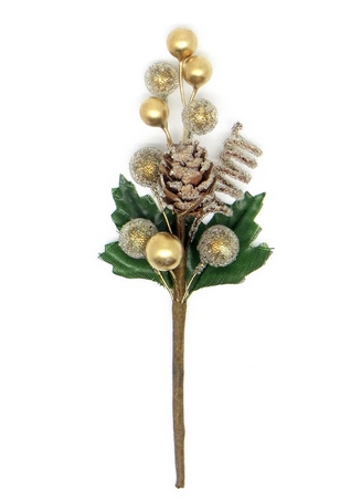 Декоративный букетик "Зимний", золотой