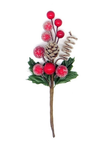 Декоративный букетик "Зимний", красный