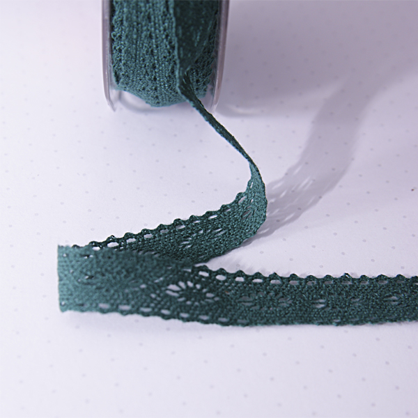 Кружево вязаное 15 мм, цвет изумрудный (076086)