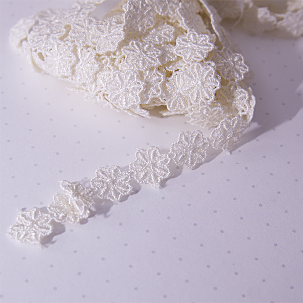 Кружево гипюр 1,3 см "Цветочки" , цвет кремовый