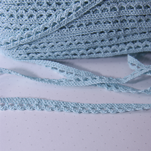 Кружево вязаное 1,2 см, цвет мятно-голубой (934837)