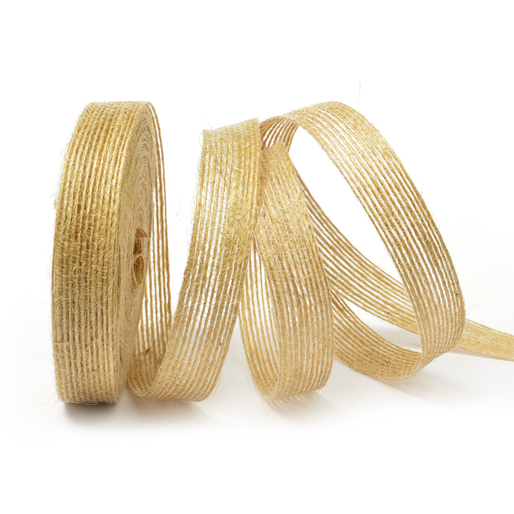 Лента джутовая 16 мм,цвет натуральный