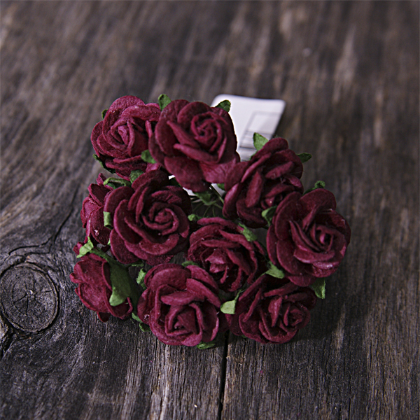 Букет роз 2 см. Цвет бордовый