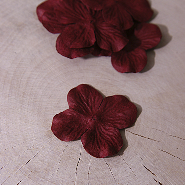 Гортензия 4 см, цвет бордовый