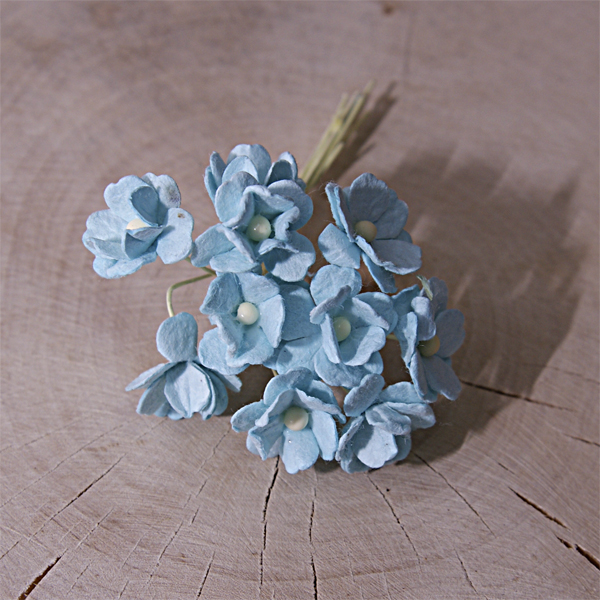 Букет цветов вишни 15 мм. Цвет мятно-голубой