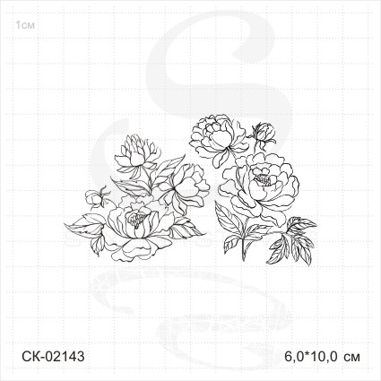 Штамп Stylish Stamps "2 пиона"