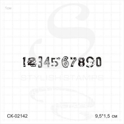 Штамп Stylish Stamps "Цифры (02142) одной строкой"